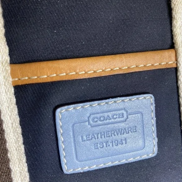 coach Mini Hampton lunch tote nylon bag blue designer - Picture 7 of 8